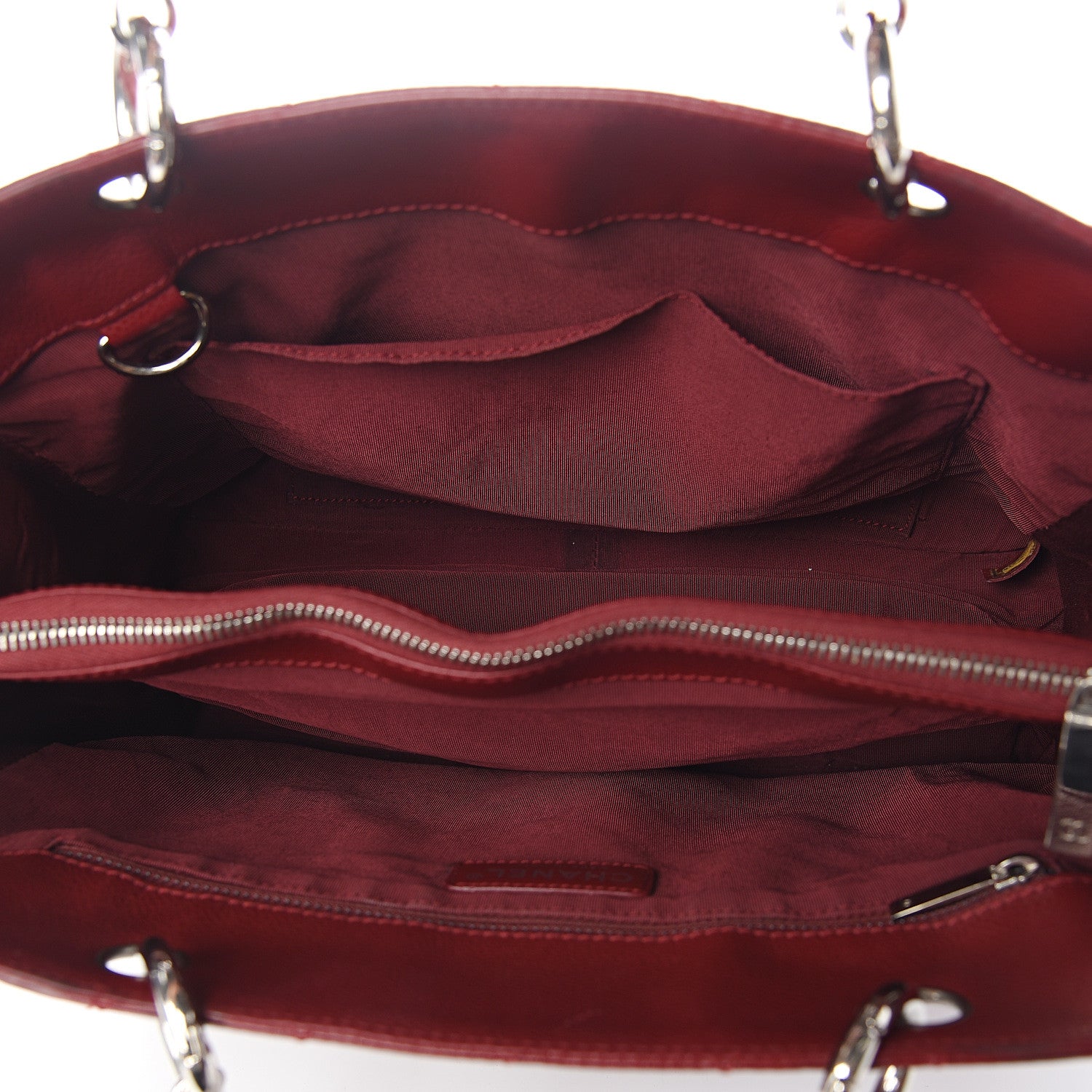 Chanel Caviar Quilted Grand Shopping Tote GST Red 4 of 14