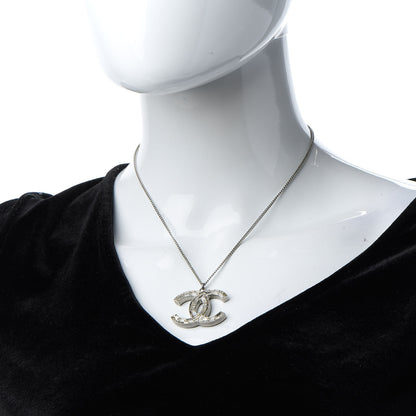 Chanel Baguette Crystal CC Necklace Silver 2 of 7