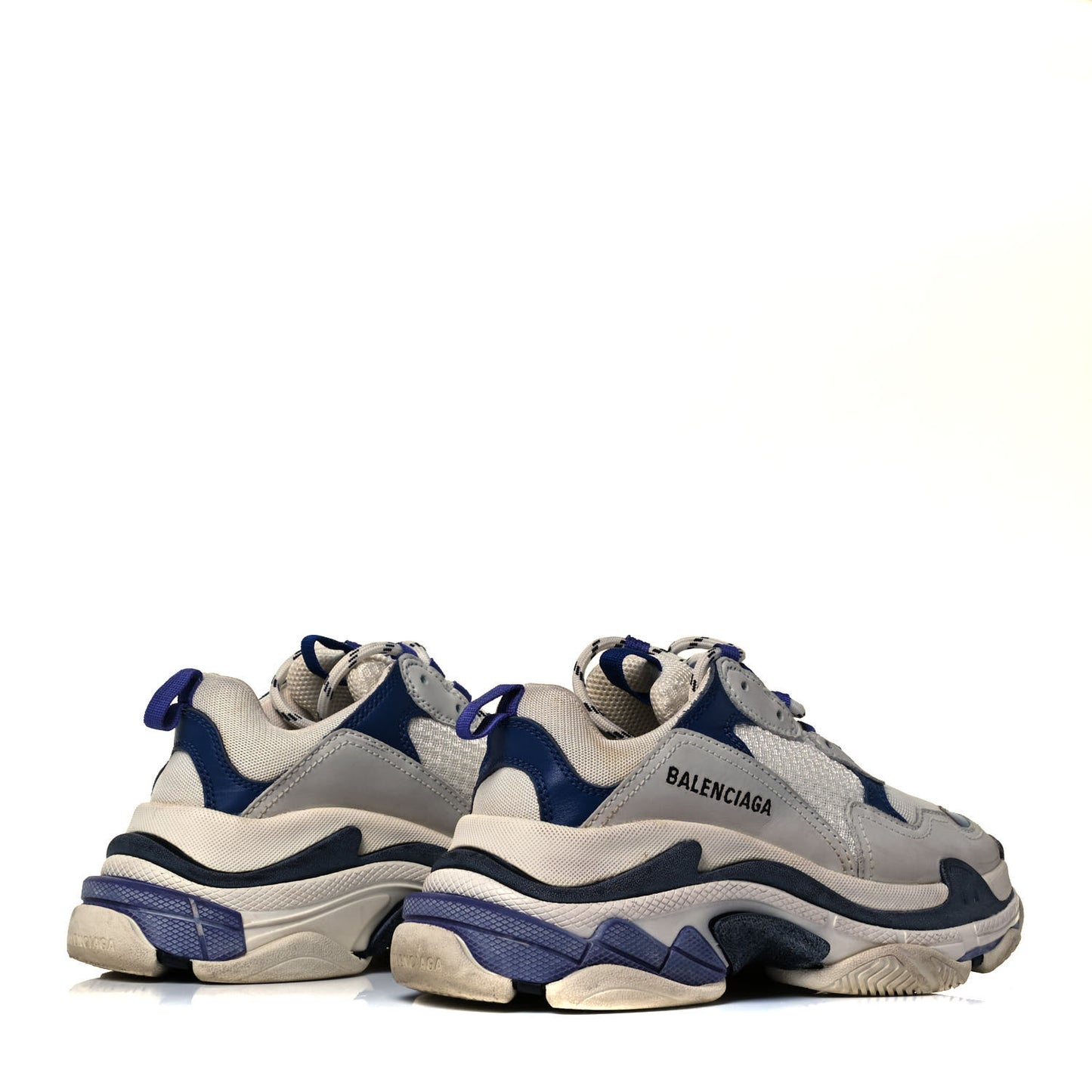 Fabric Mesh Womens Triple S Sneakers 37 White Bleu Violet