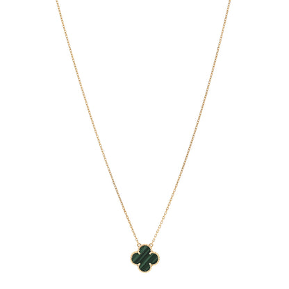 Van Cleef & Arpels 18K Yellow Gold Malachite Vintage Alhambra Pendant Necklace 1 of 4