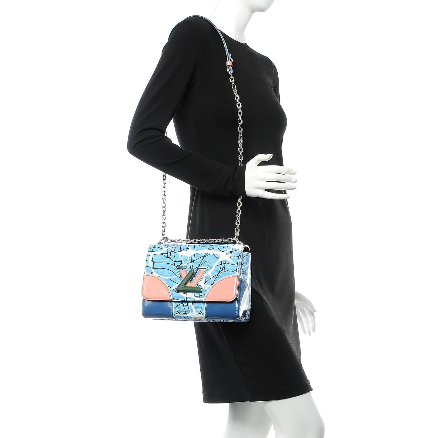 Epi Twist Shoulder Bag MM Aqua