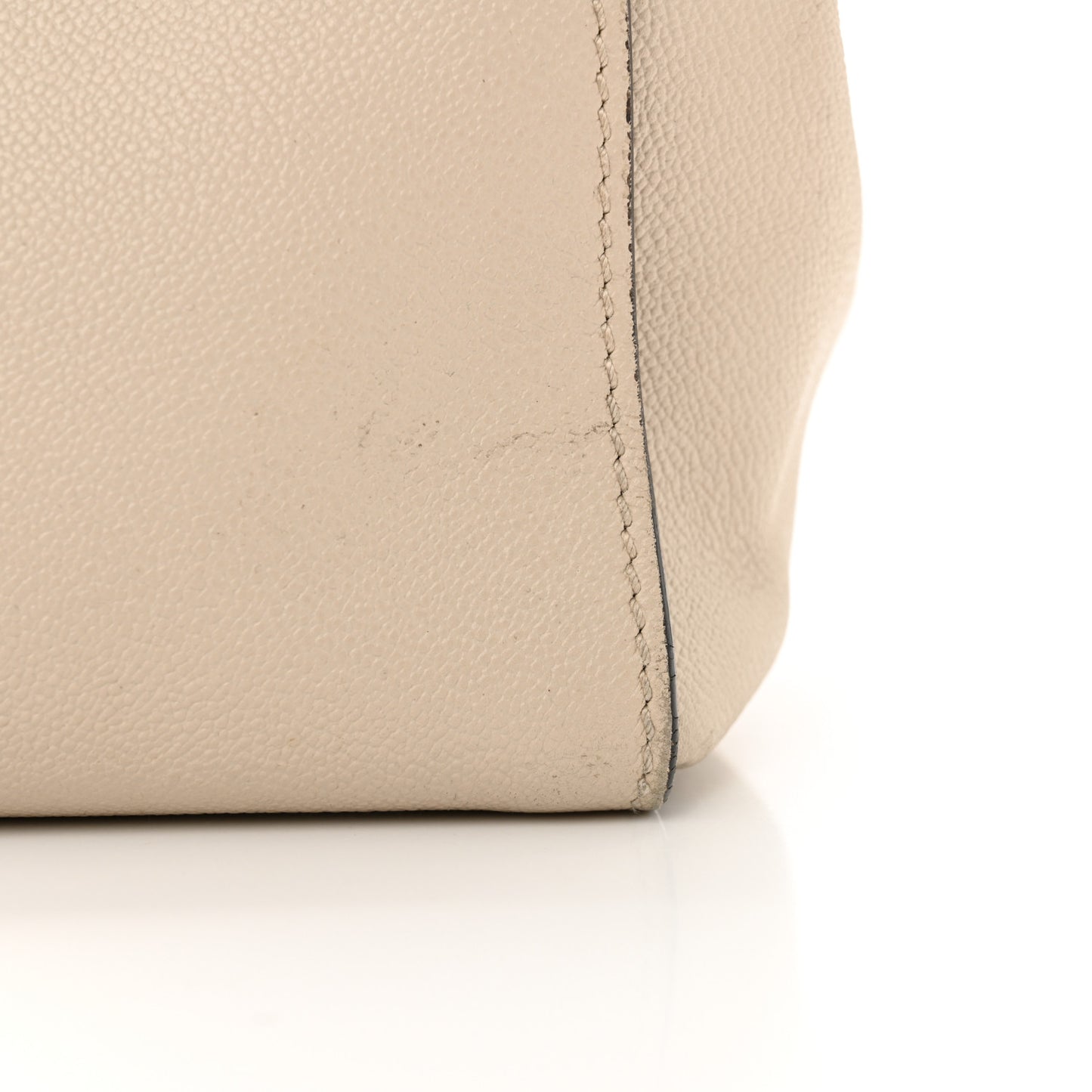 Soft Grain Calfskin Medium Buckle Tote Limestone