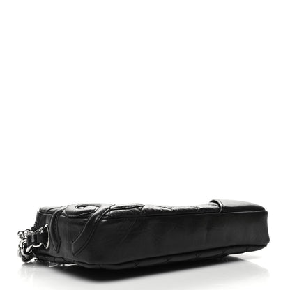 Chanel Aged Calfskin Quilted Cotton Club Pochette Black 4 of 10