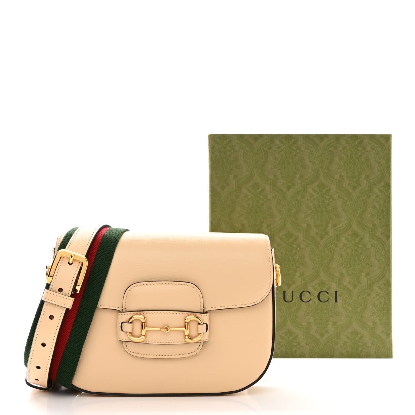 Azalea Calfskin Web Mini Horsebit 1955 Shoulder Bag Bubble Tea