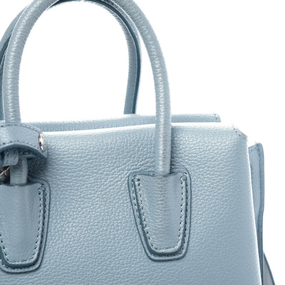 MCM Grained Calfskin Mini Milla Tote Sky Blue 12 of 13