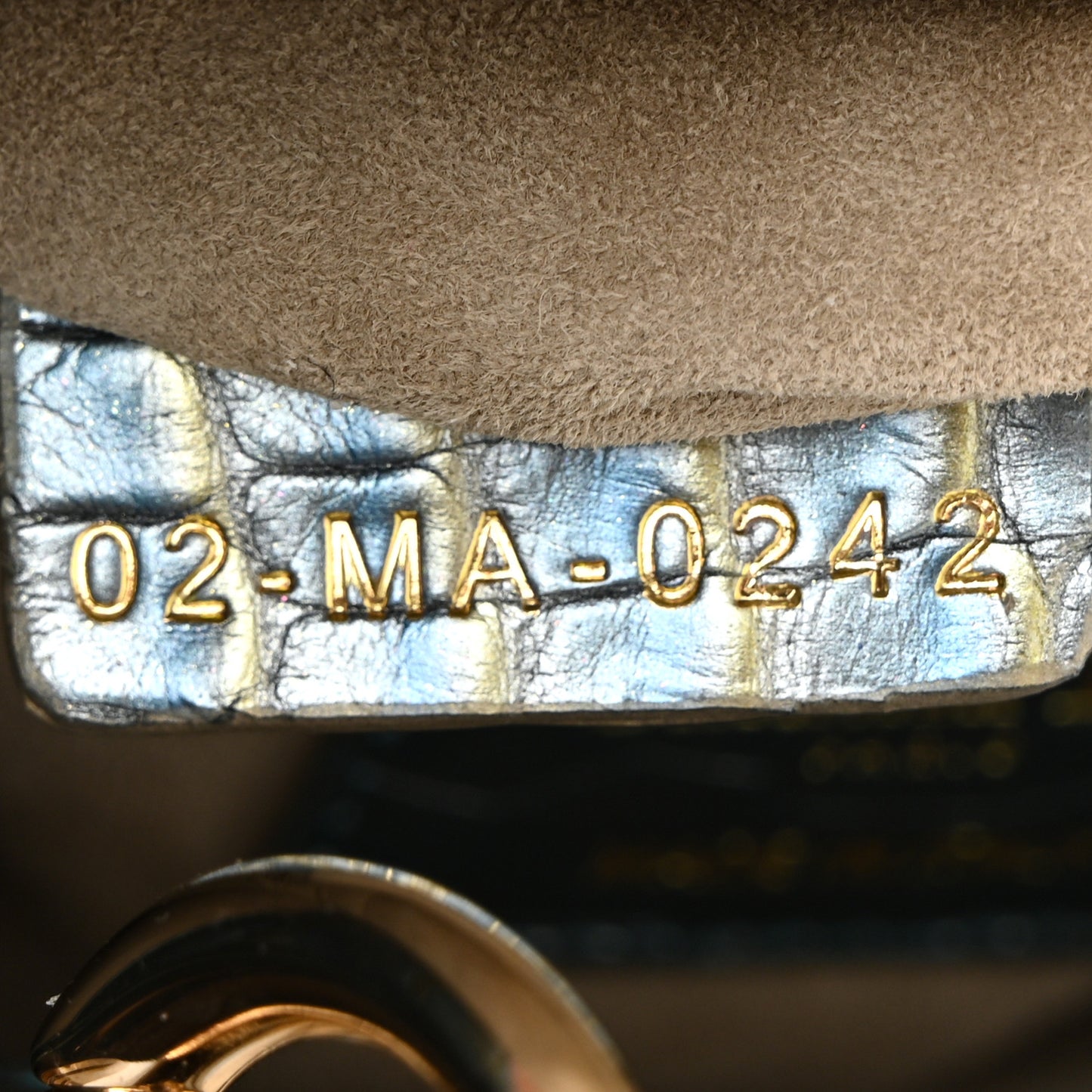 Metallic Alligator Mini Lady Dior Metal Blue