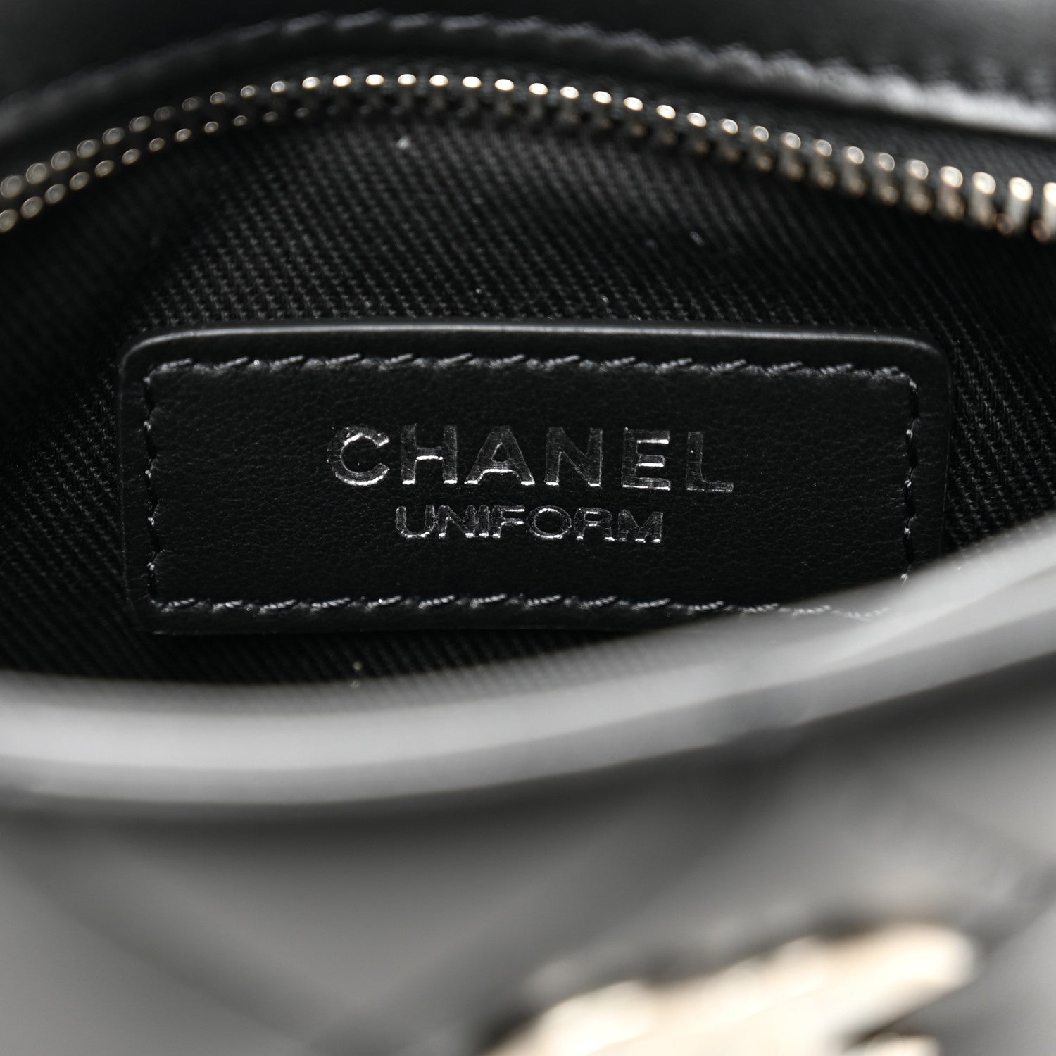 Chanel Lambskin Quilted Uniform Crossbody Bag Black 6 of 10