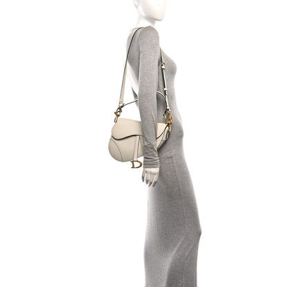 Christian Dior Grained Calfskin Saddle Bag With Strap Latte 2 of 11