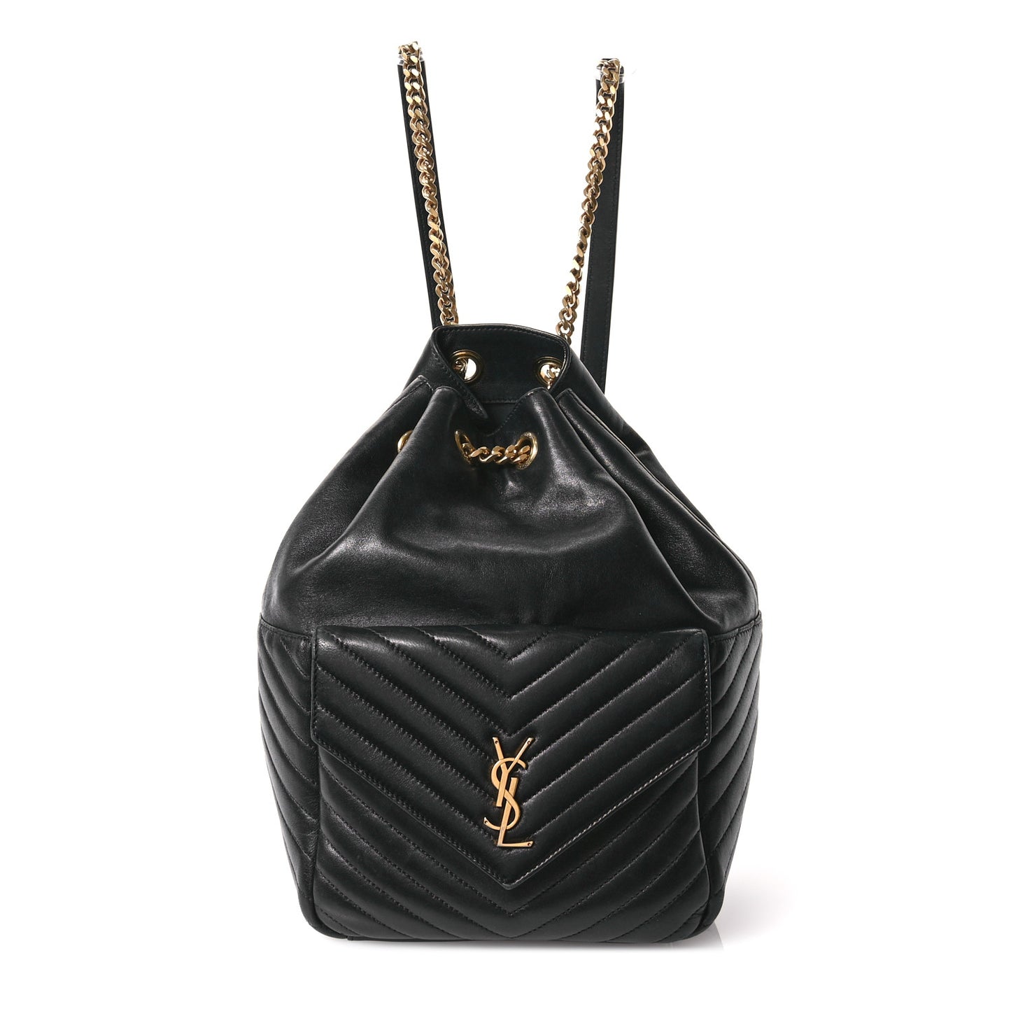 Lambskin Matelasse Monogram Joe Backpack Black