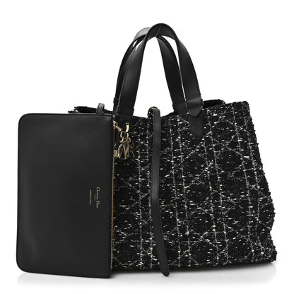 Christian Dior Tweed Cannage Large Toujours Black White 4 of 21