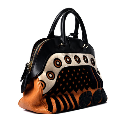Burberry Calfskin Velvet Medium Milverton Satchel Copper Orange 2 of 4