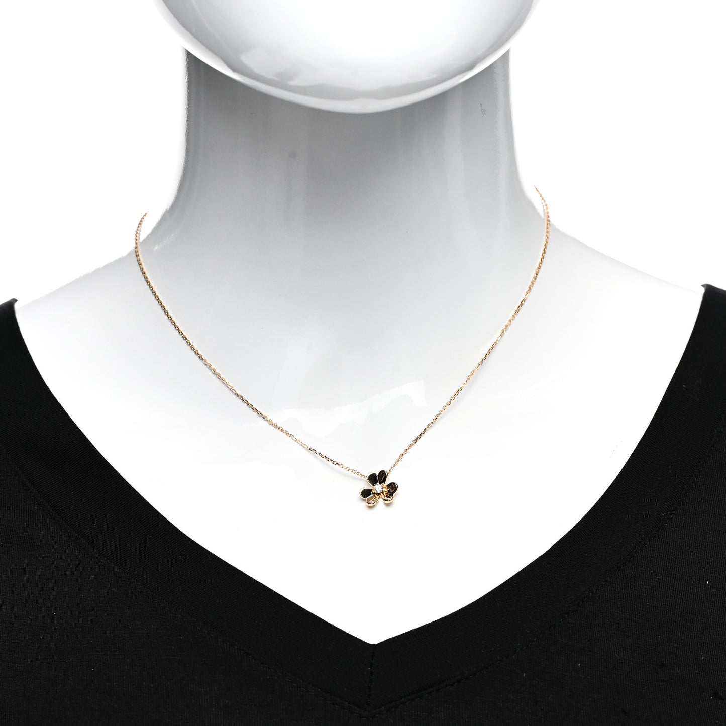 18K Yellow Gold Diamond Mini Frivole Pendant Necklace