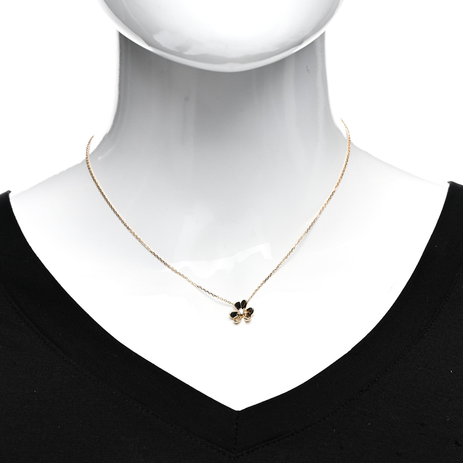 Van Cleef & Arpels 18K Yellow Gold Diamond Mini Frivole Pendant Necklace 2 of 6