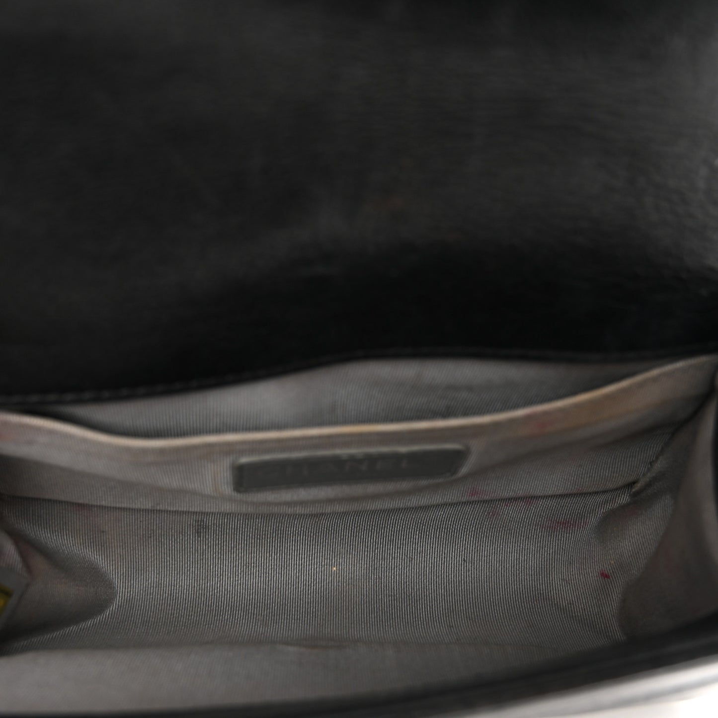Calfskin Double Stitch Small Boy Flap Black