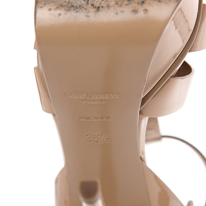 Saint Laurent Patent Tribute 105 Platform Sandals 36.5 Nude Powder 6 of 10