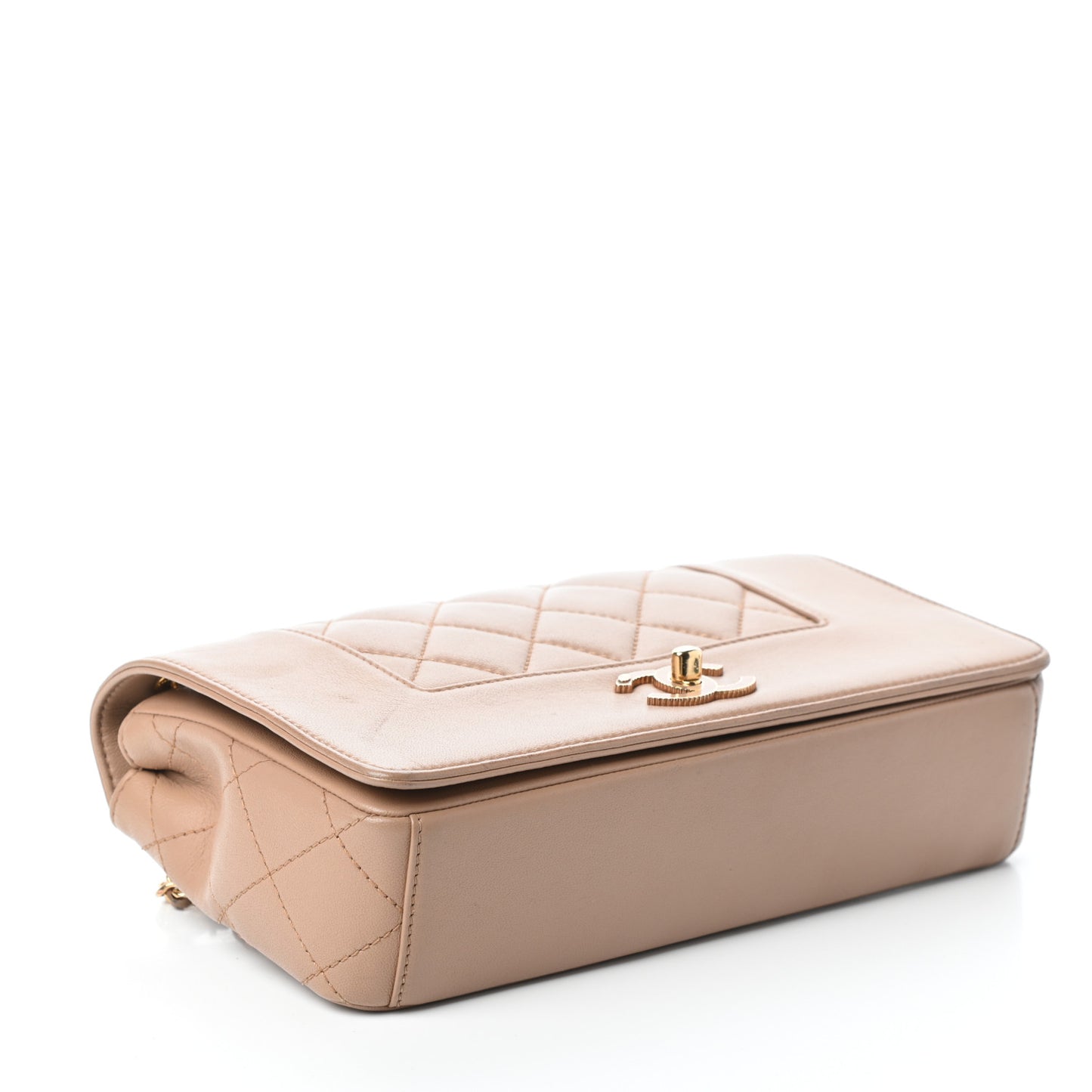 Sheepskin Quilted Vintage Mademoiselle Flap Beige
