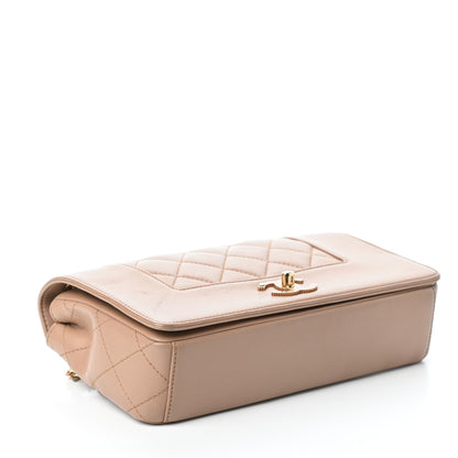 Chanel Sheepskin Quilted Vintage Mademoiselle Flap Beige 4 of 10
