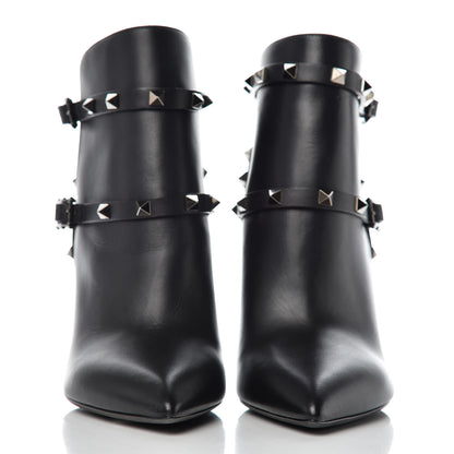 Valentino Garavani Calfskin Rockstud Double Buckle 100mm Ankle Boots 39 Black 2 of 13