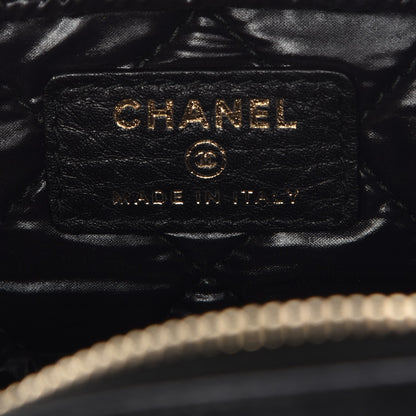 Chanel Grained Calfskin Quilted Curvy Pouch Cosmetic Case Black 6 of 7