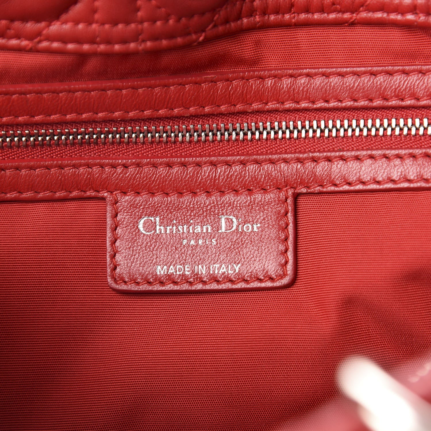 Christian Dior Lambskin Cannage Large Dior Soft Shopping Tote Red 8 of 10