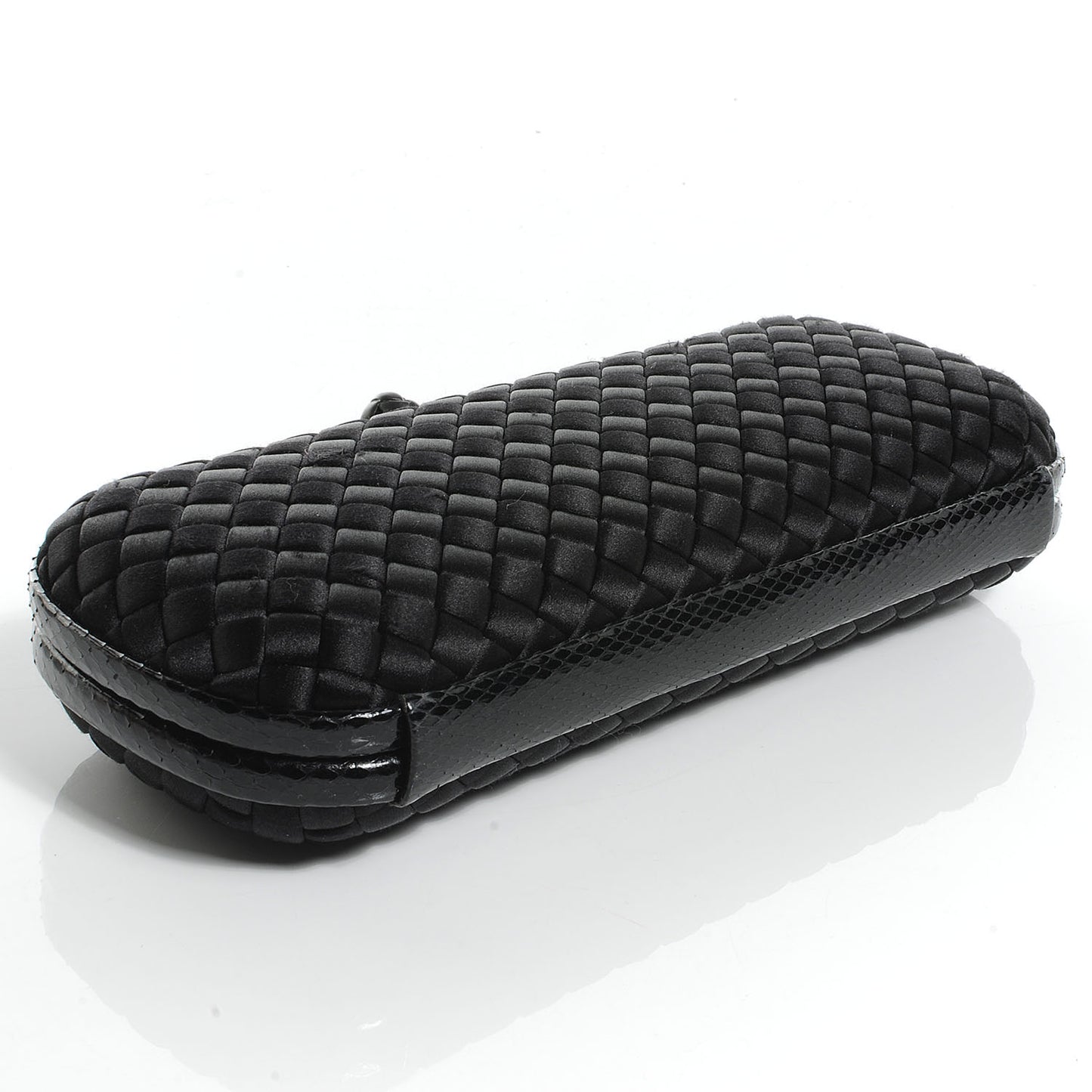 Ayers Satin Intrecciato Stretch Knot Clutch Nero Black