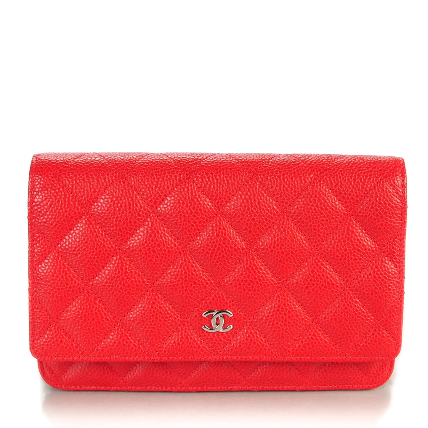 Caviar Quilted Wallet On Chain WOC Red