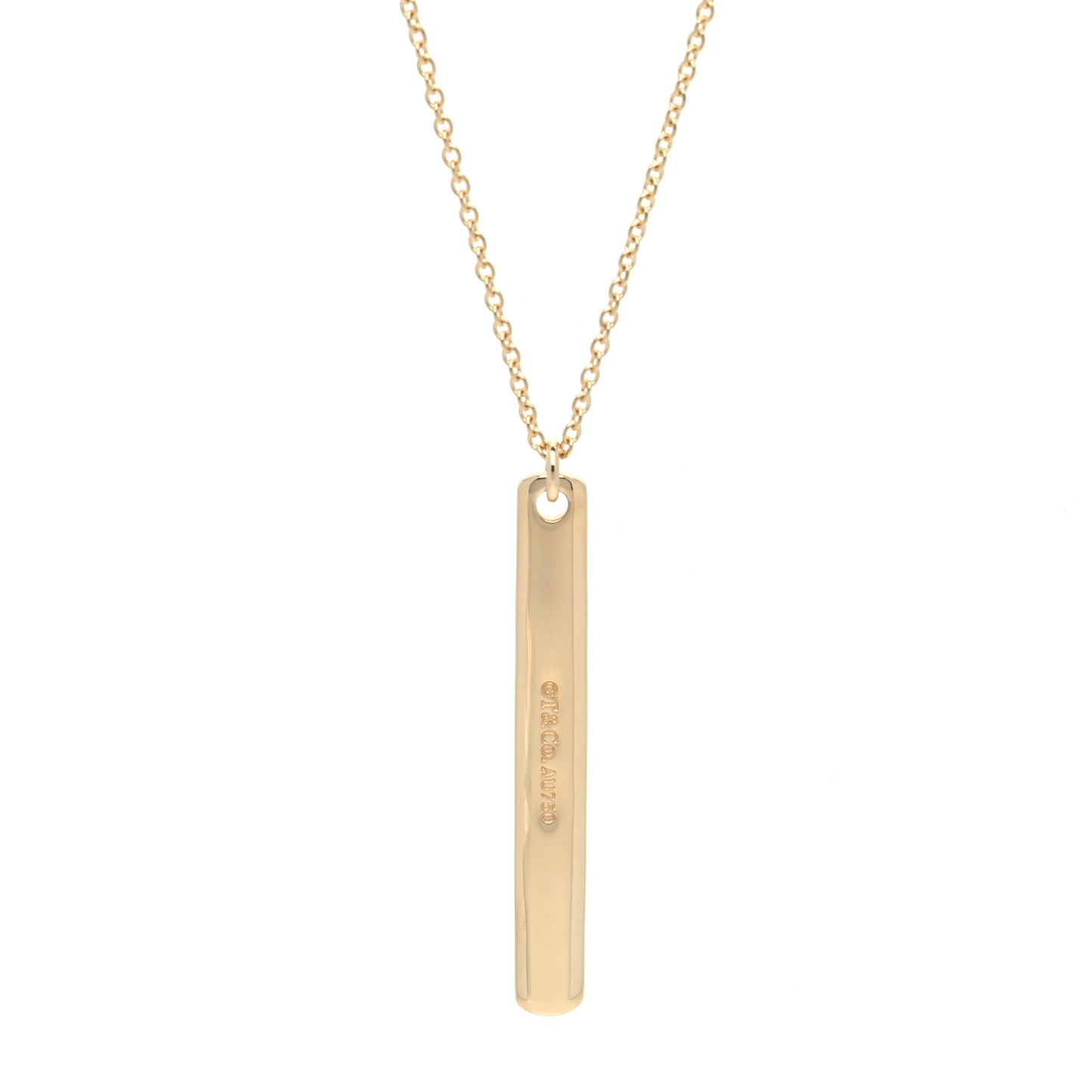 18K Yellow Gold 1837 Bar Pendant Necklace