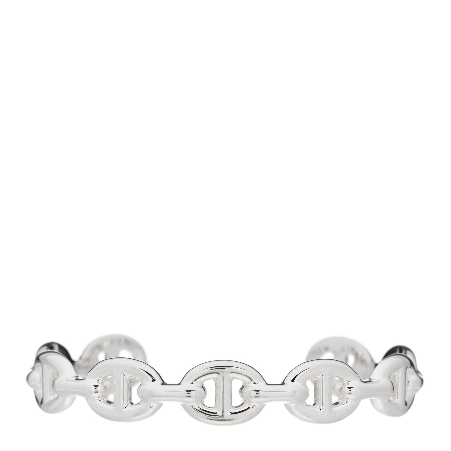 Sterling Silver MM Chaine d'Ancre Enchainee Cuff Bracelet SH
