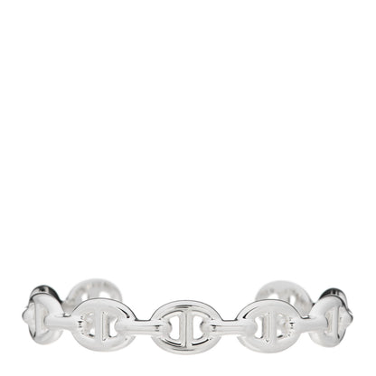Hermes Sterling Silver MM Chaine d'Ancre Enchainee Cuff Bracelet SH 1 of 4