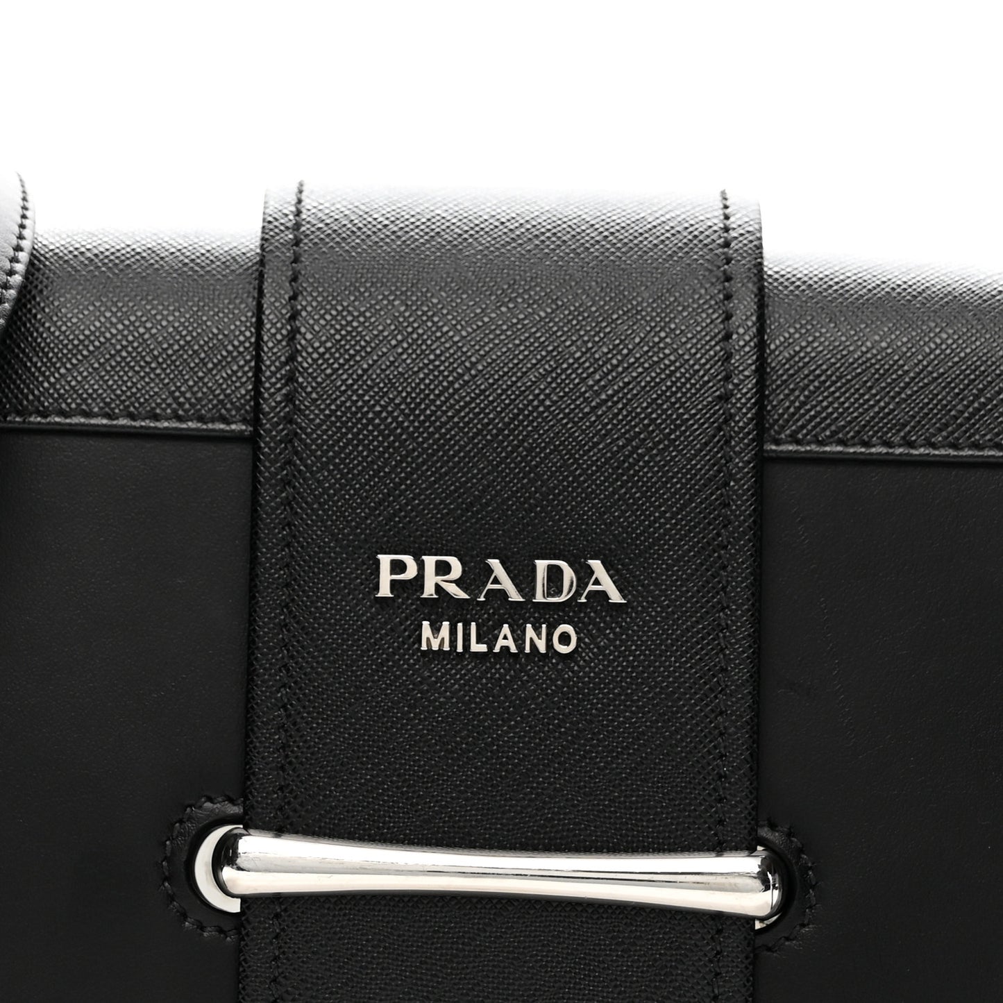City Calfskin Saffiano Sidonie Shoulder Bag Black