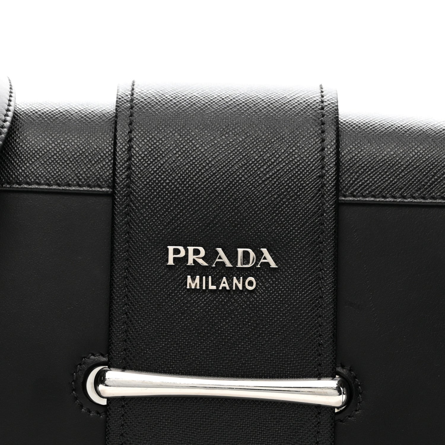 Prada City Calfskin Saffiano Sidonie Shoulder Bag Black 7 of 11