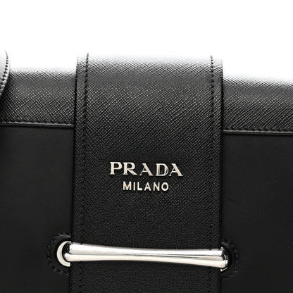 Prada City Calfskin Saffiano Sidonie Shoulder Bag Black 7 of 11