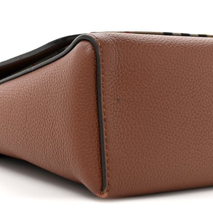 Burberry Calfskin Vintage Check Note Crossbody Bag Tan 9 of 15