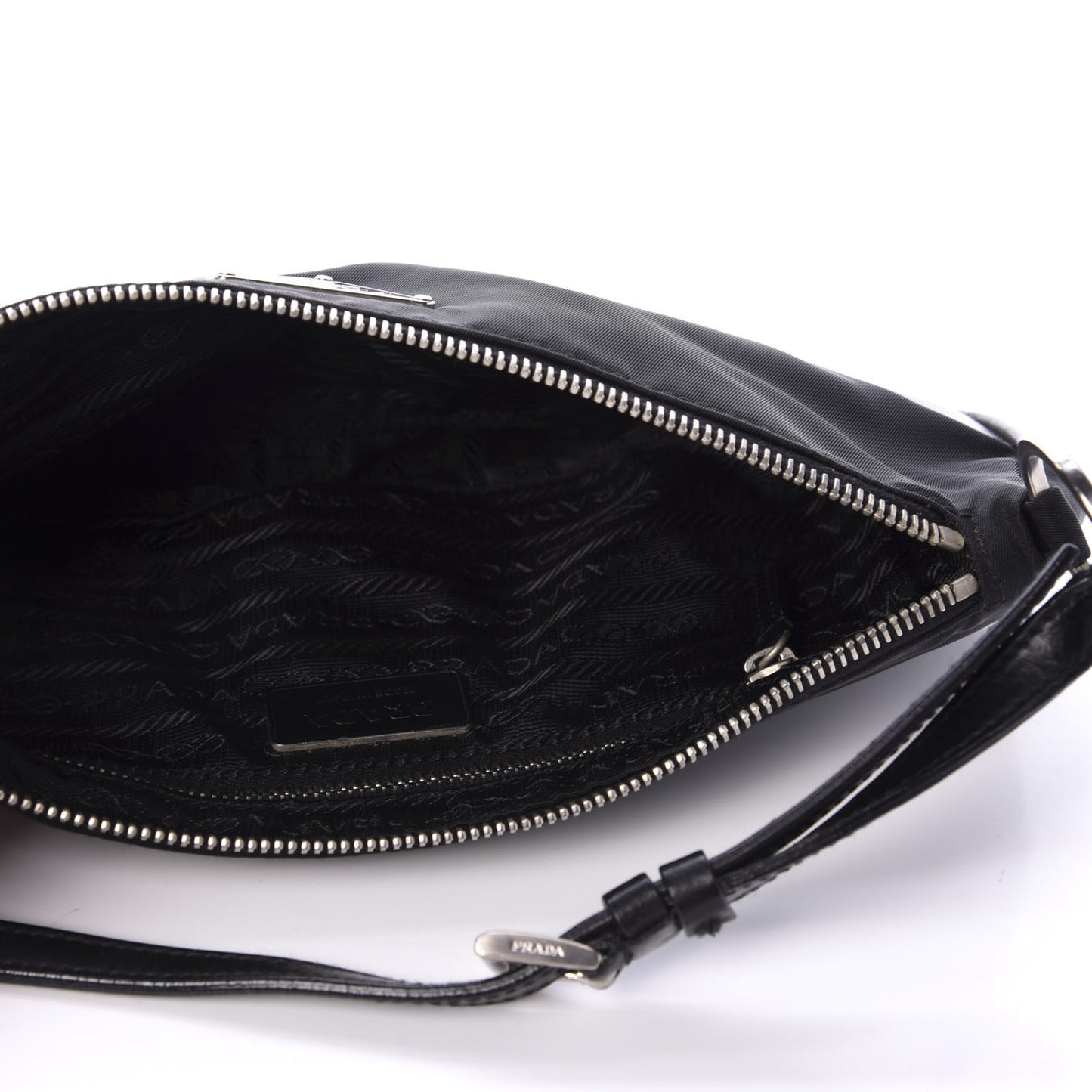 Tessuto Nylon Soft Calfskin Shoulder Bag Black