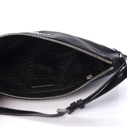 Prada Tessuto Nylon Soft Calfskin Shoulder Bag Black 5 of 9
