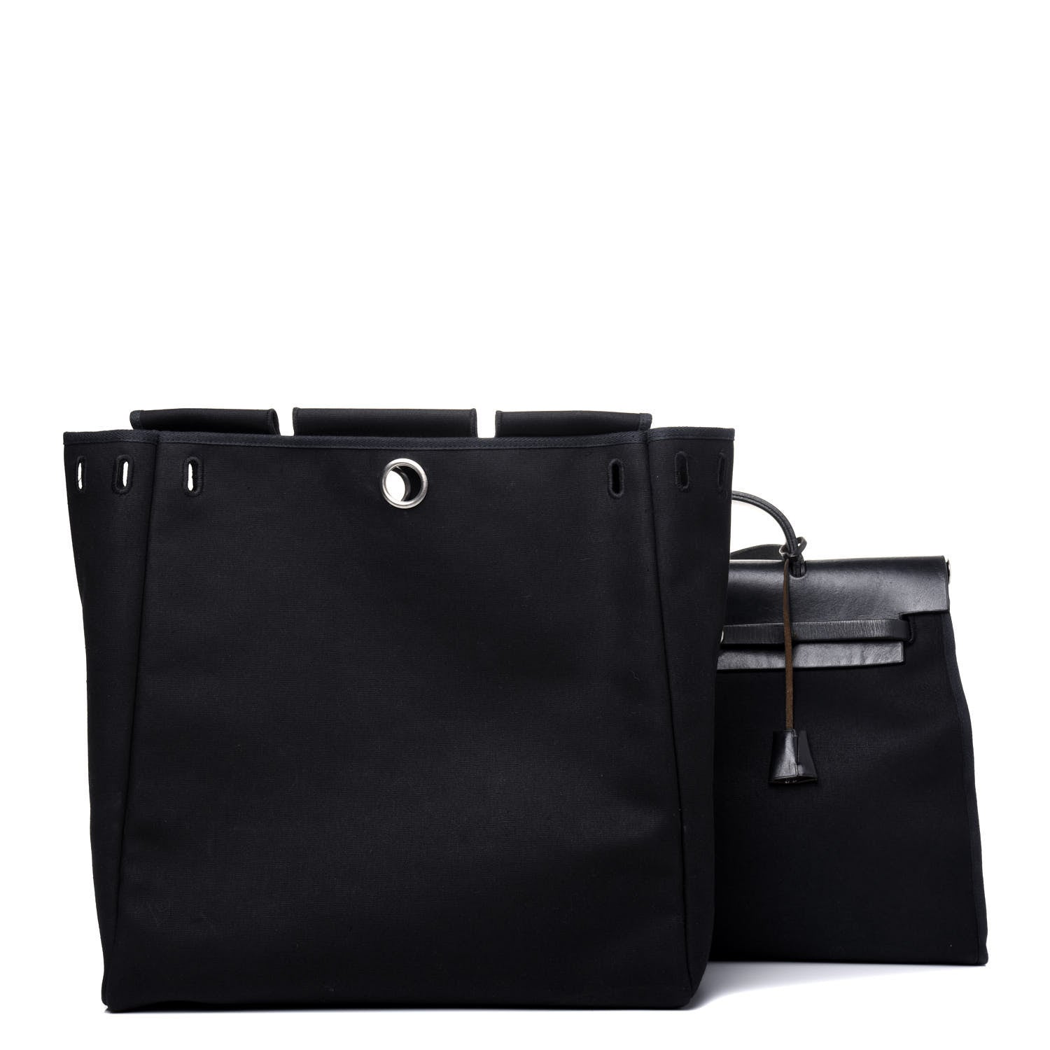 Hermes Toile Vache Calfskin Herbag 39 MM Black 4 of 33