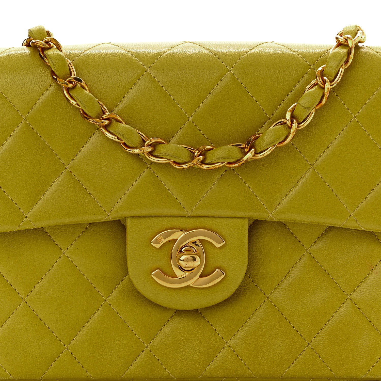 Chanel Lambskin Quilted Mini Square Flap Green 8 of 10