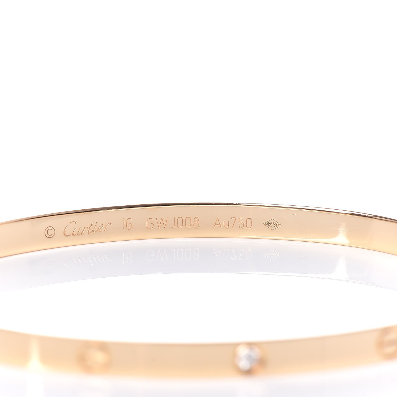 Cartier 18K Yellow Gold 6 Diamond Small LOVE Bracelet 16 5 of 7