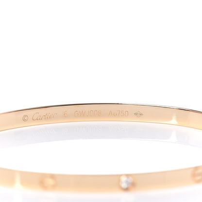 Cartier 18K Yellow Gold 6 Diamond Small LOVE Bracelet 16 5 of 7