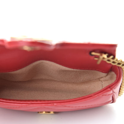 Gucci Calfskin Matelasse GG Marmont 2.0 Coin Purse On A Chain Hibiscus Red 5 of 8