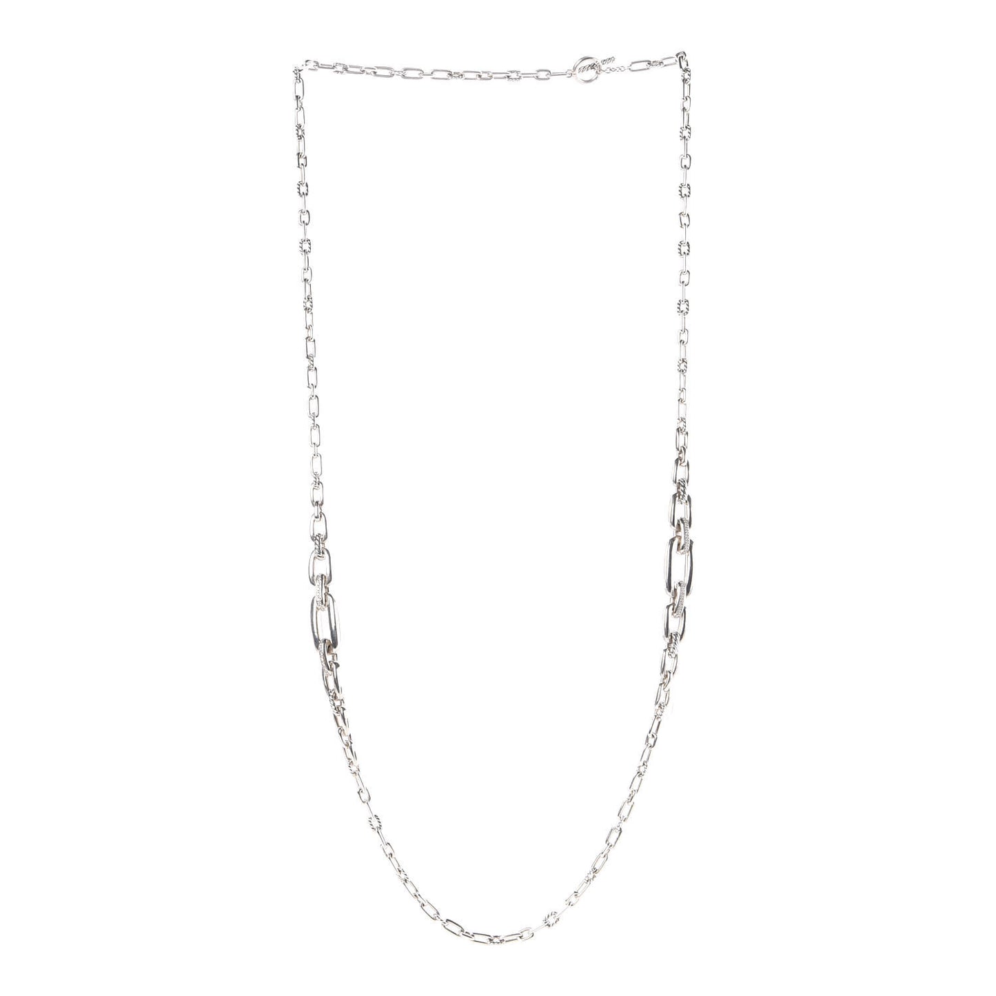 Sterling Silver Diamond Wellesley Link Necklace