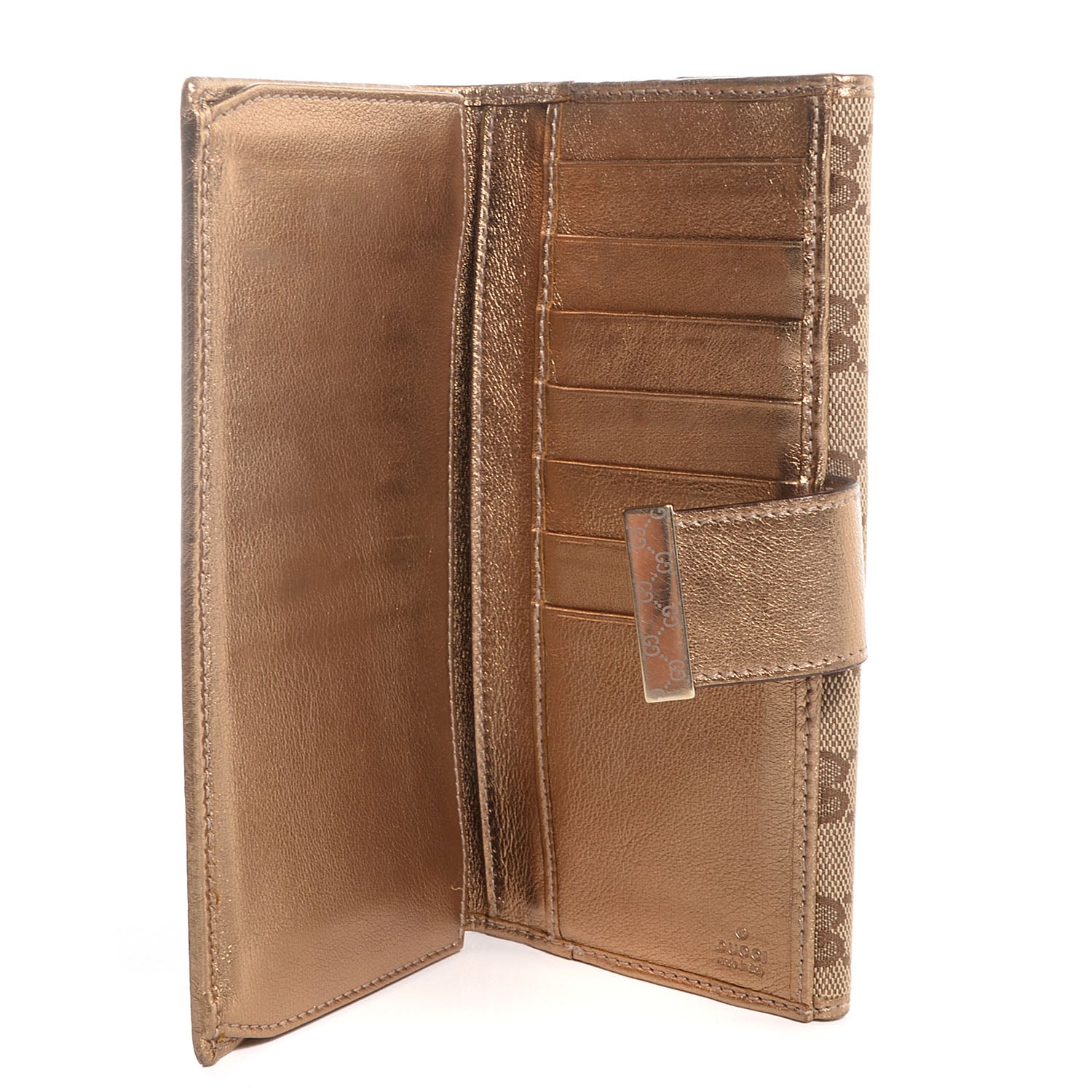 Gucci Monogram Icon Bar Continental Flap Wallet Metallic Gold 5 of 7