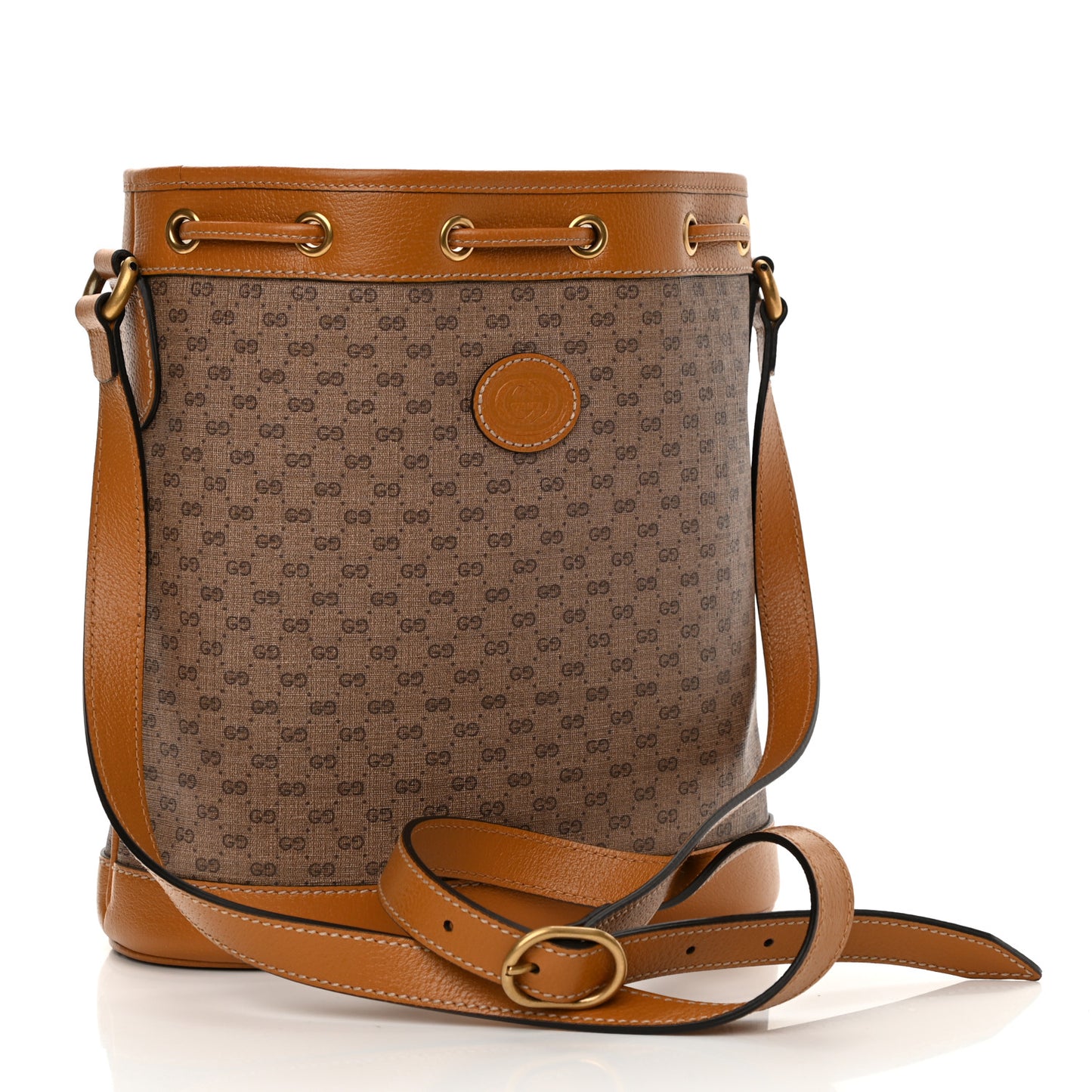 X DISNEY Mini Vintage GG Supreme Monogram Bucket Bag Beige Vintage Sun Oil