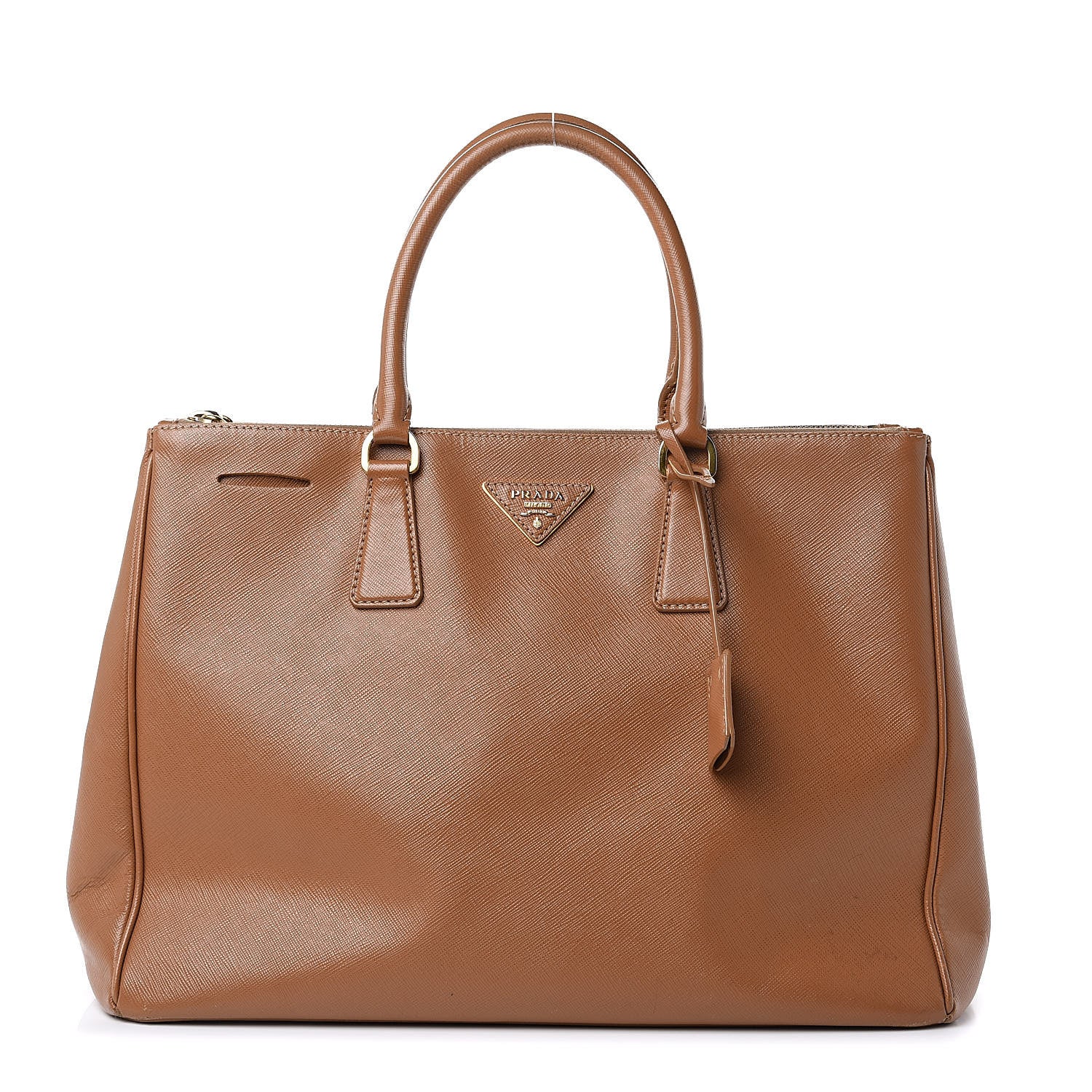Prada Saffiano Large Galleria Double Zip Tote Caramel 1 of 22