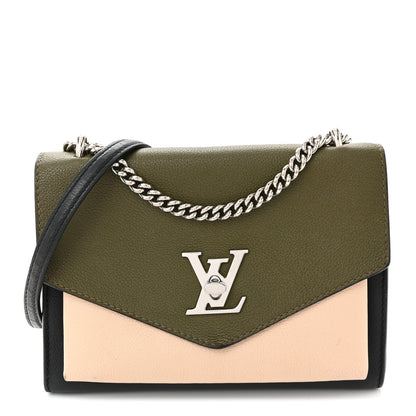 Louis Vuitton Soft Calfskin Mylockme Chain Bag BB Smokey Brown Green 1 of 11