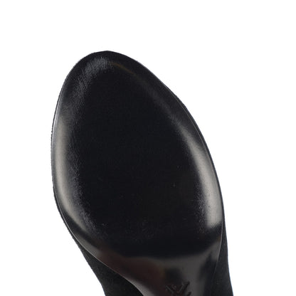 Louis Vuitton Suede Goatskin Alliance Thigh Boots 38.5 Black 6 of 10