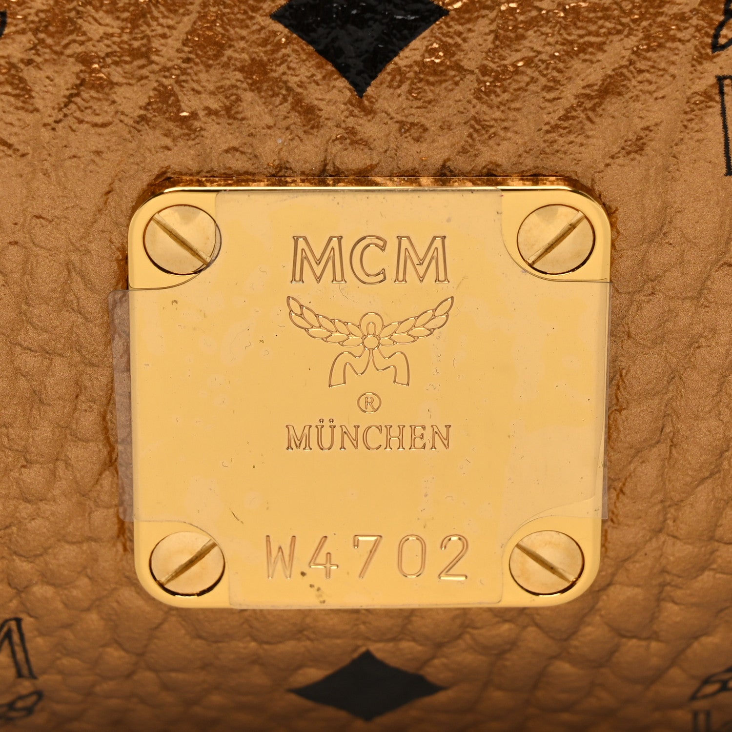 MCM Metallic Visetos Traveler Weekender Duffle Bag Gold 5 of 8