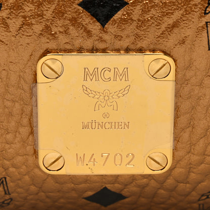 MCM Metallic Visetos Traveler Weekender Duffle Bag Gold 5 of 8