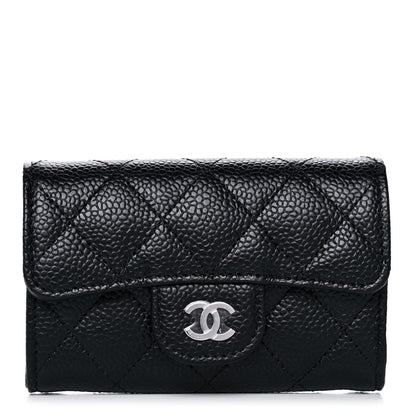 Chanel Caviar Quilted Flap Card Holder Wallet Black 1 of 12
