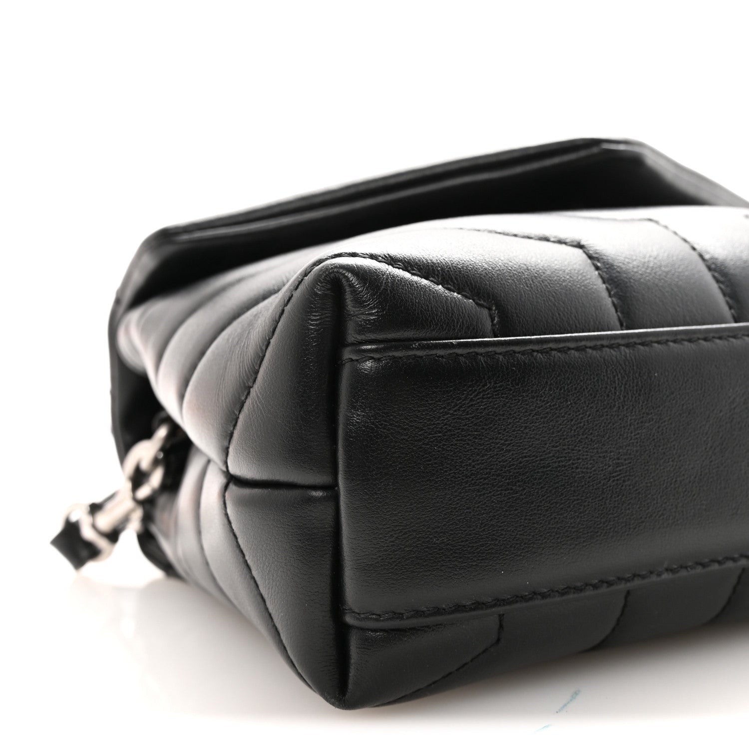 Saint Laurent Calfskin Y Quilted Monogram Toy Loulou Crossbody Bag Black 8 of 9